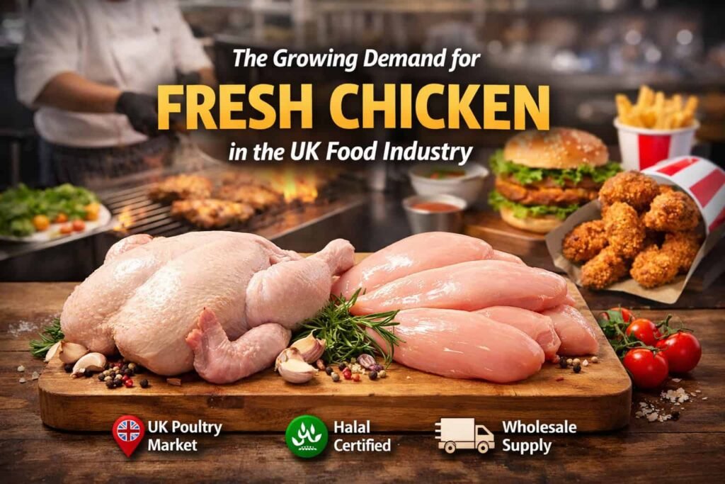 Fresh chicken meat for restaurants and takeaways in the UK food industry – wholesale halal chicken supply