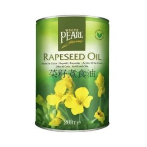 White Pearl Rapeseed Oil 20 litre tin – bulk cooking oil for restaurants and takeaway kitchens.