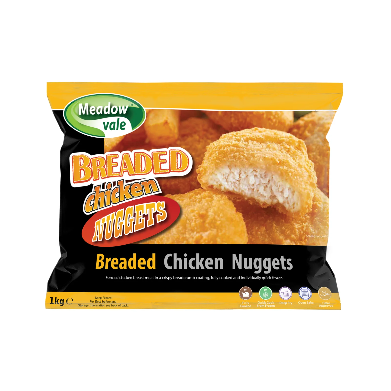 Meadow Vale breaded chicken nuggets 6 x 1kg for restaurants and takeaways