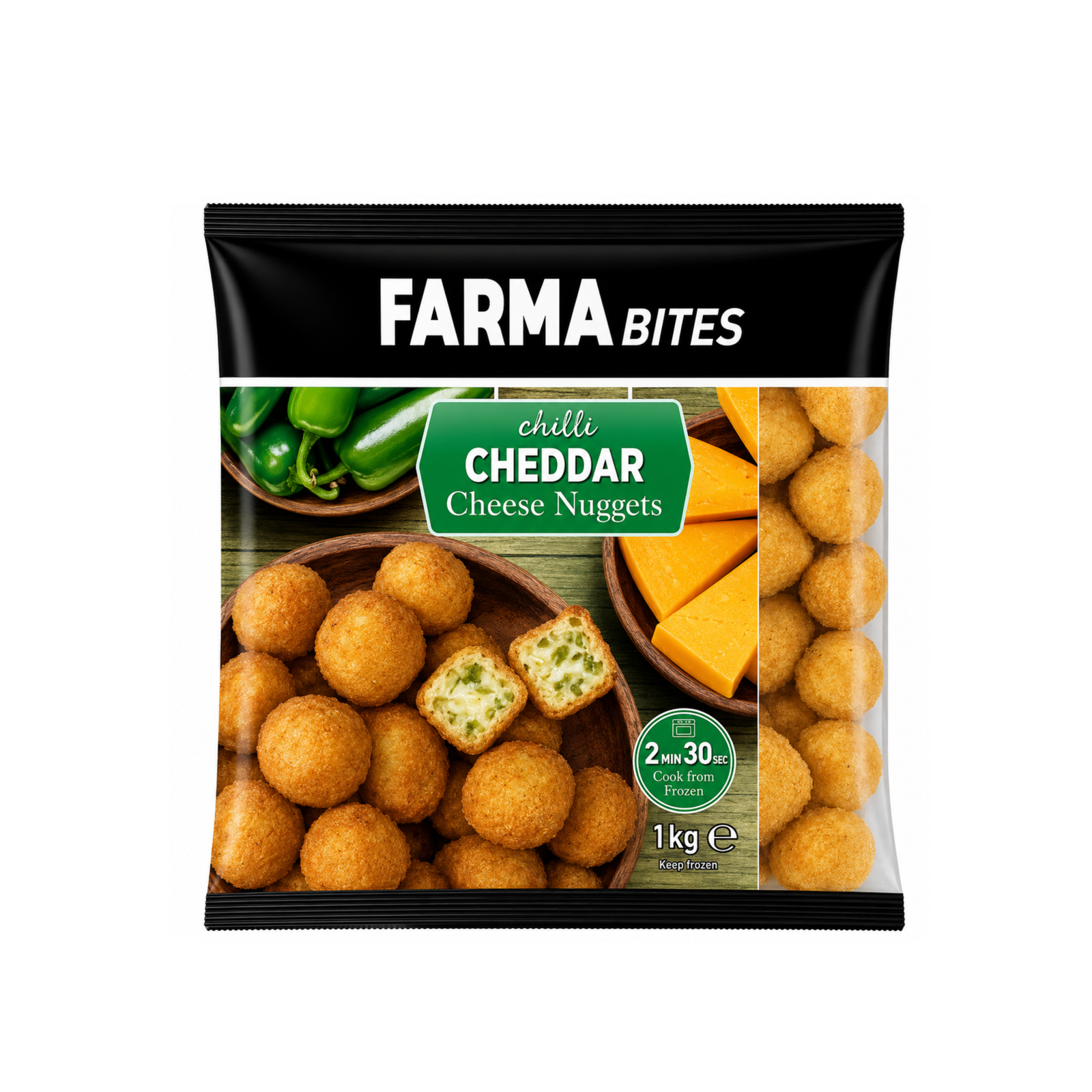 CHILLI  CHEDDAR CHEESE NUGGETS 5X1KG