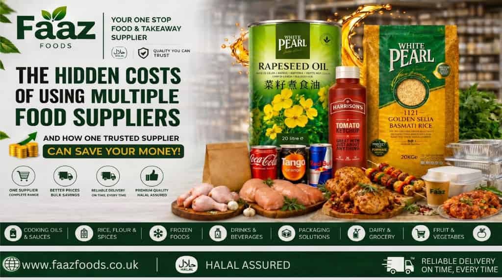 Takeaway business saving money by using one trusted wholesale food supplier.