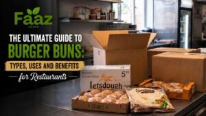 Burger buns including brioche and sesame buns for restaurants