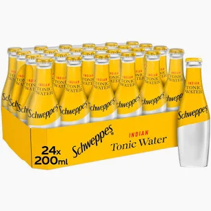 SCHWEPPES TONIC WATER GLASS BOTTLE 200MLX24