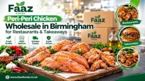 Peri-peri chicken wholesale in Birmingham for restaurants and takeaways, supplied by Faaz Foods. Copy alt text